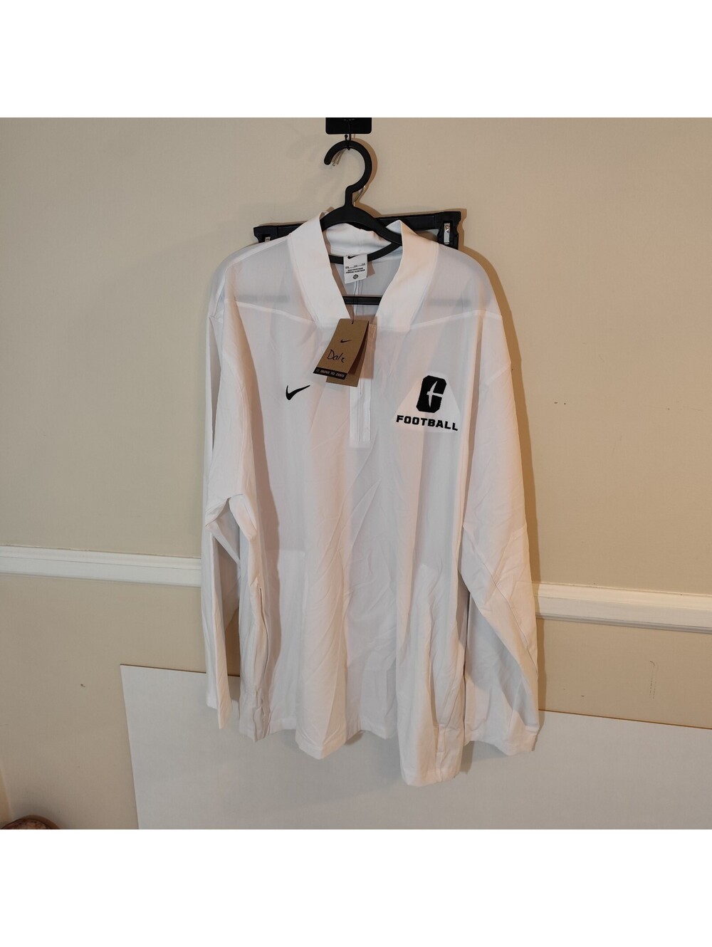 Nike Coaches Jacket Pullover Men's Size XXL White 1/4 Zip HF7067-100 NWT